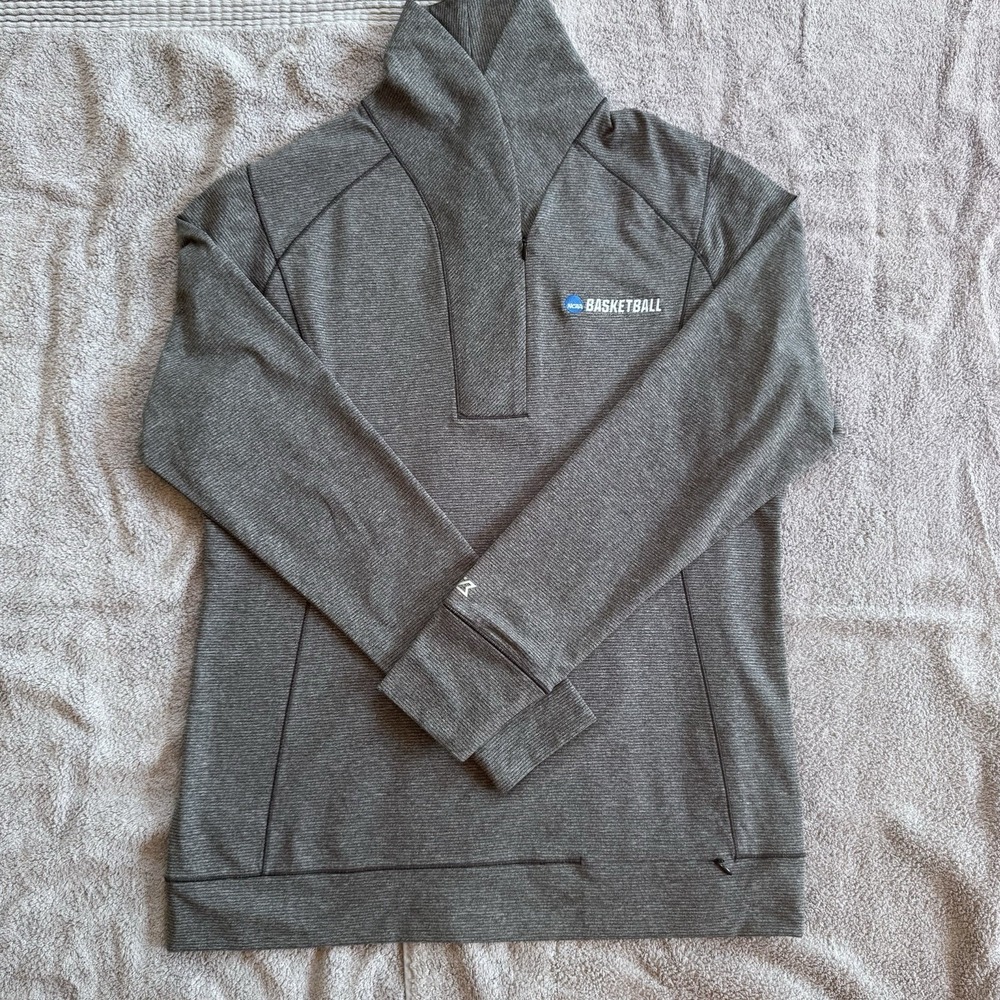 Cutter & Buck CB DryTec NCAA Basketball Pullover Gray 1/4 Zip Mens XL Stretch